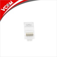 White Rj45 8p8c Plug For Cat5e Cat6 Utp Stp Connector With 3u Gold